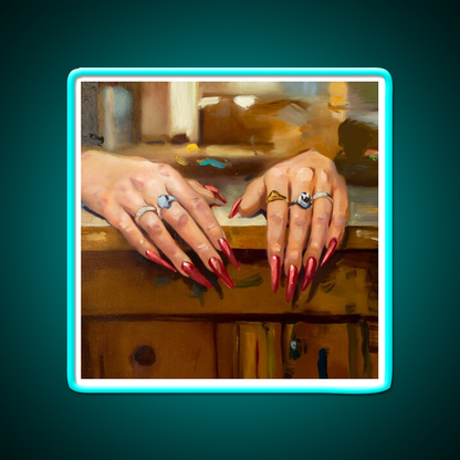 A Study Of A Womans Hands Nail Salon Led Neon Sign Rgb Color