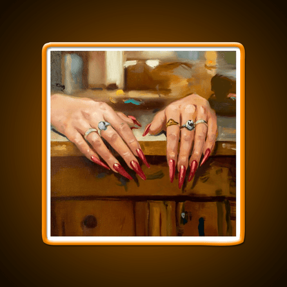 A Study Of A Womans Hands Nail Salon Led Neon Sign Rgb Color - Shineneon