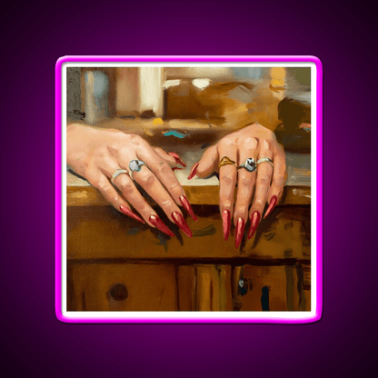 A Study Of A Womans Hands Nail Salon Led Neon Sign Rgb Color - Shineneon
