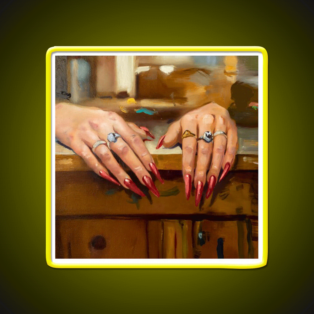 A Study Of A Womans Hands Nail Salon Led Neon Sign Rgb Color