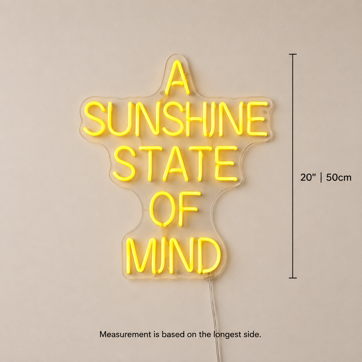 A Sunshine State Of Mind LED Neon Sign Wall Neon Sign - 04 Size Image