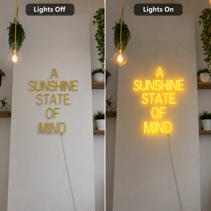 A Sunshine State Of Mind LED Neon Sign Wall Neon Sign - 06 Day Night Comparison