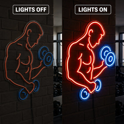 A That Is LED Neon Sign Gym Neon Sign - 06 Day Night Comparison