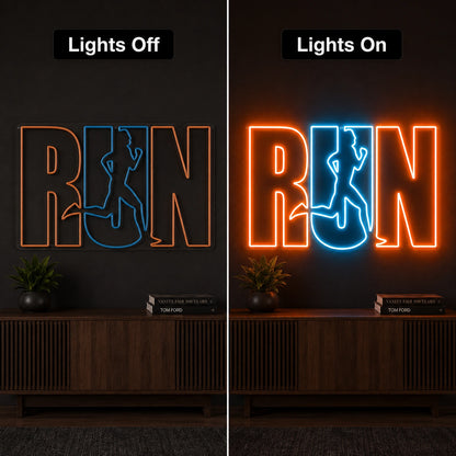 A That Reads Room Decor LED Neon Sign - 06 Day Night Comparison