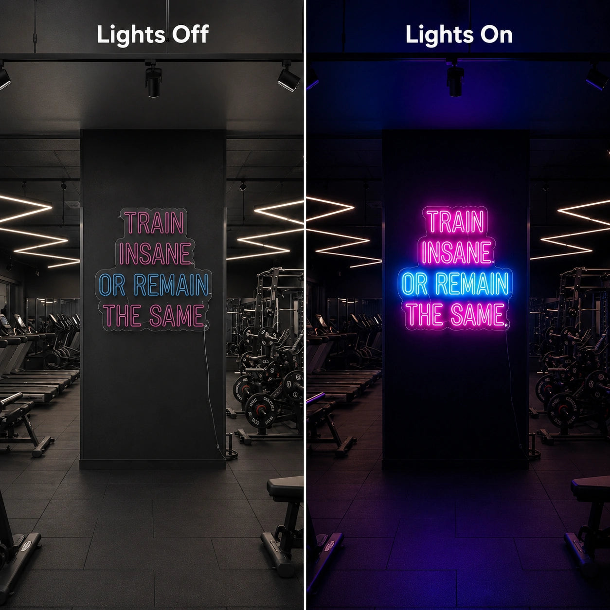 A That Reads Wall Art LED Neon Sign Gym Neon Sign - 06 Day Night Comparison