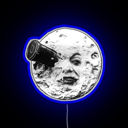A Trip To The Moon Le Voyage Dans Face Only Rgb Led Neon Sign Pop Wall Art - Shineneon