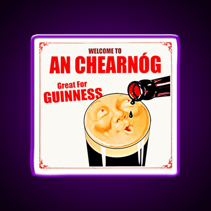 A Vintage Guiness Advert Welcome Led Neon Sign Open Sign Rgb Color - Shineneon