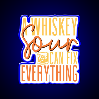 A Whiskey Sour Can Fix Everything Bartender Bar Decor Led Neon Sign Rgb Color - LED neon sign view 5