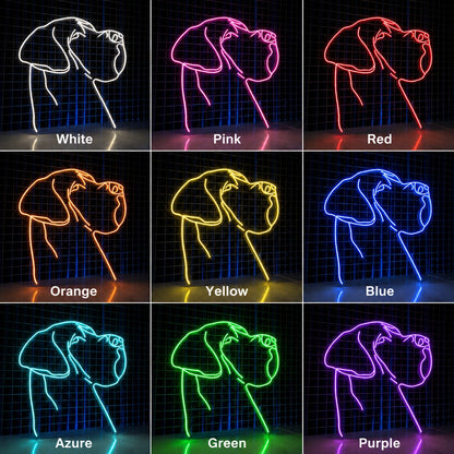 A With A LED Neon Sign Dog Neon Sign - 05 Color Grid