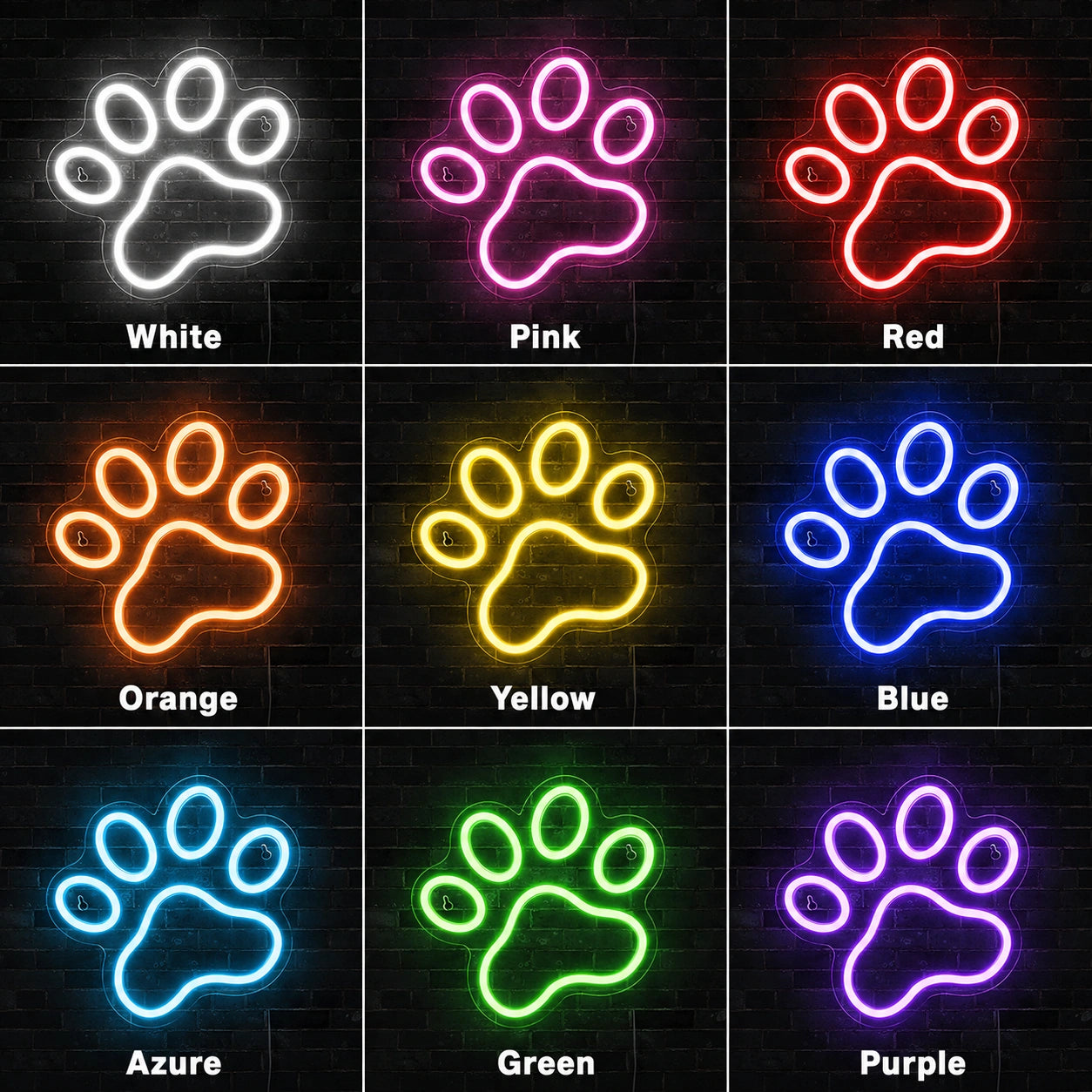 A With A Wall Decor LED Neon Sign - 05 Color Grid