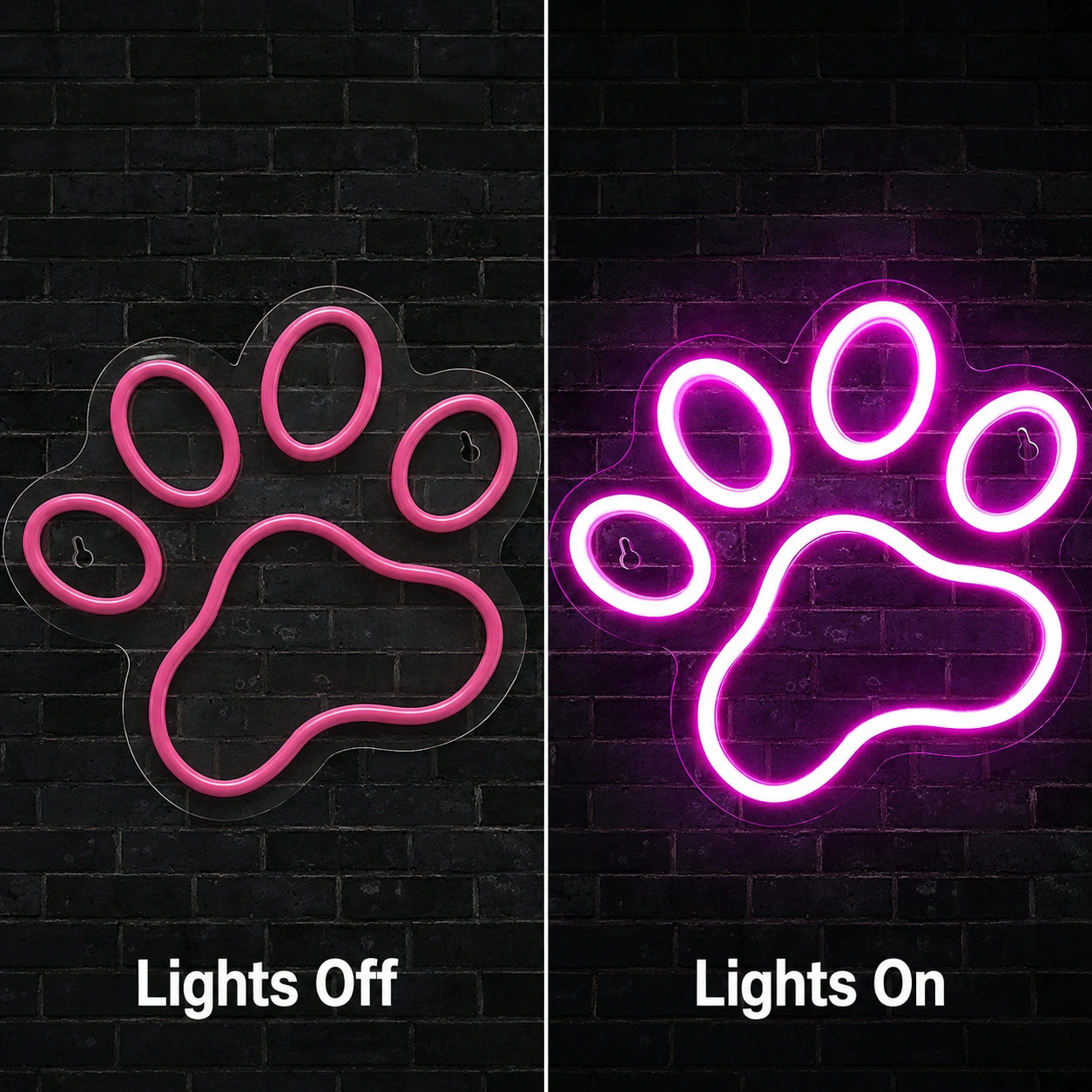 A With A Wall Decor LED Neon Sign - 06 Day Night Comparison
