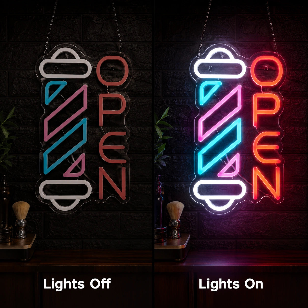 A With The LED Neon Sign - 06 Day Night Comparison