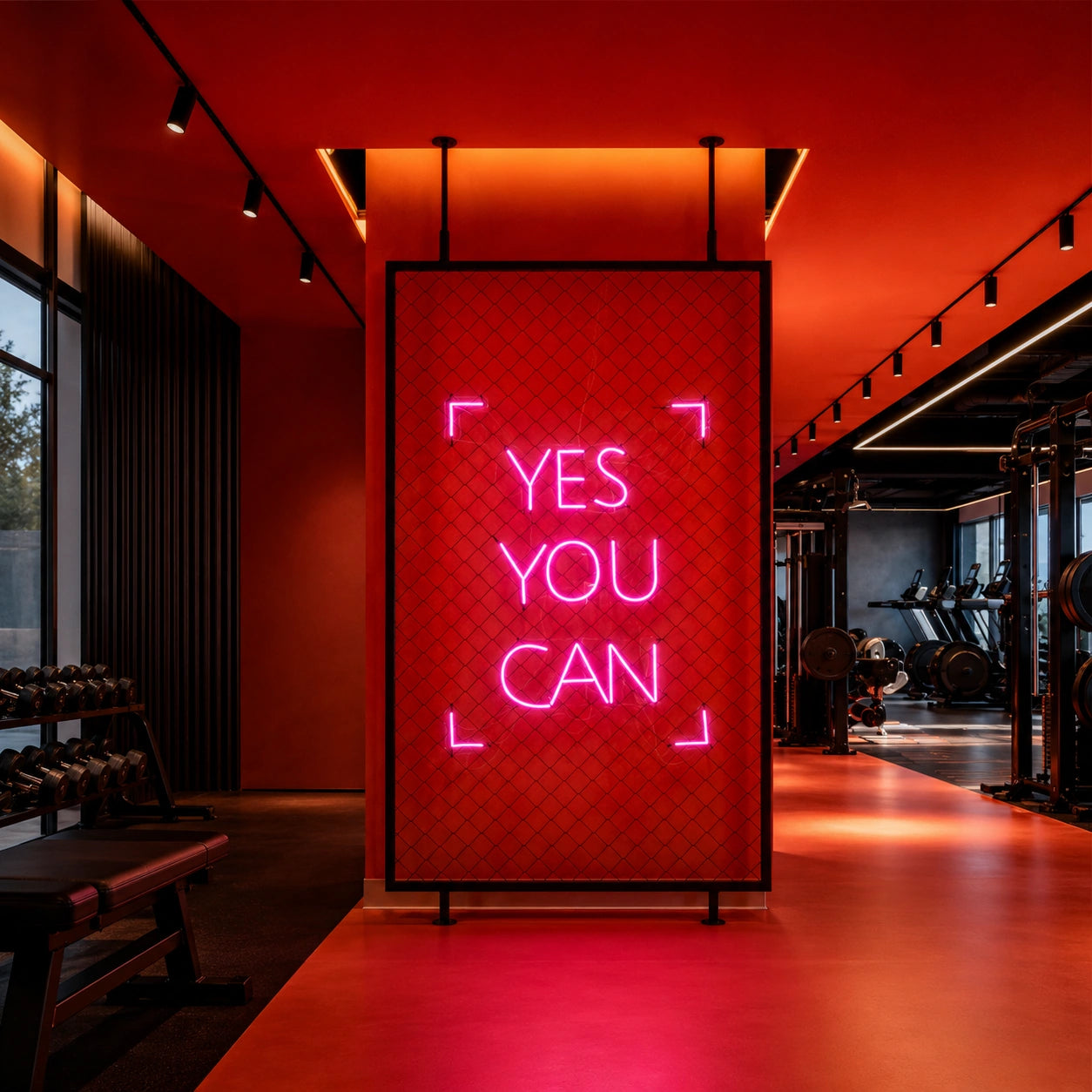 A With The LED Neon Sign Gym Neon Sign - 01 Original Product Image