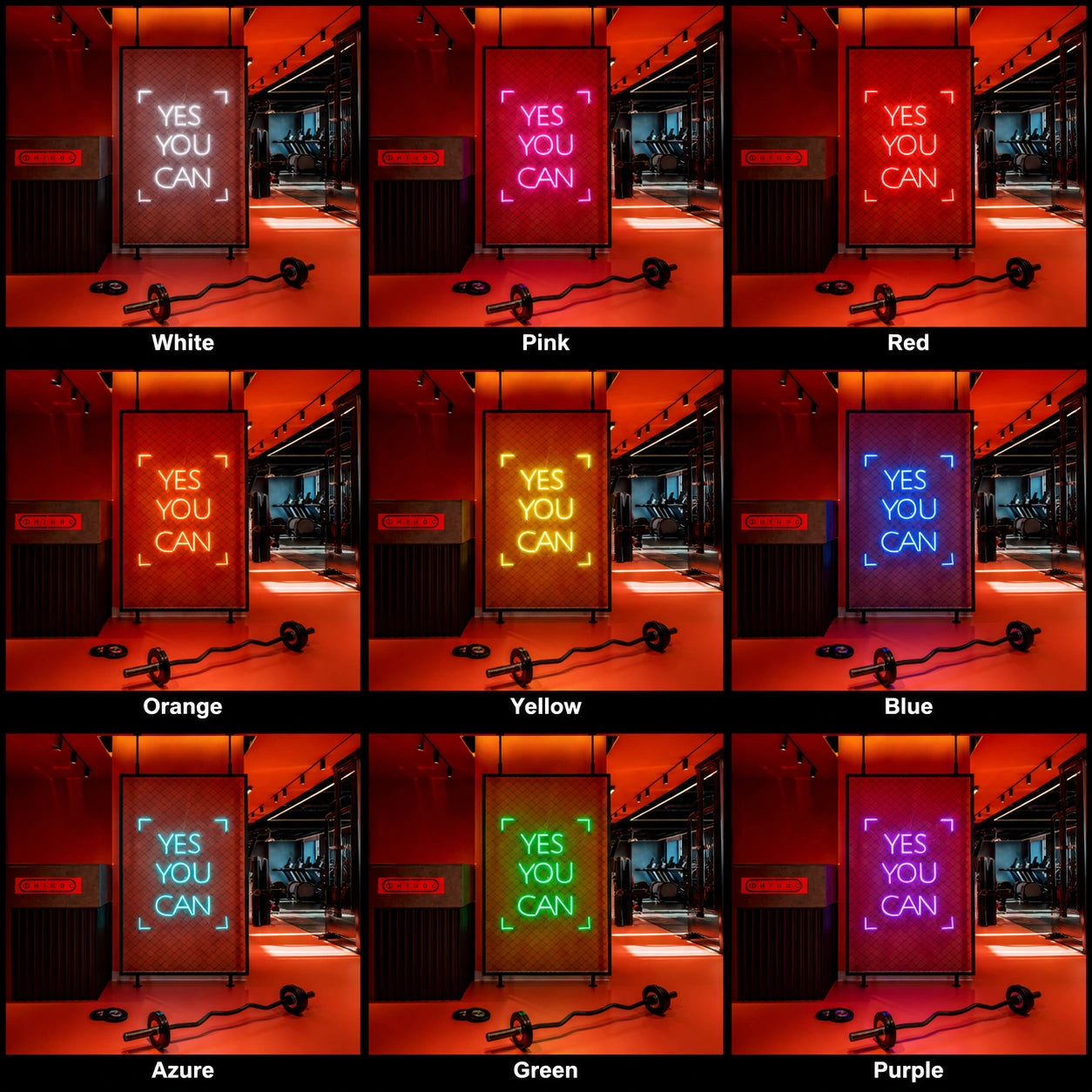 A With The LED Neon Sign Gym Neon Sign - 05 Color Grid