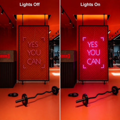 A With The LED Neon Sign Gym Neon Sign - 06 Day Night Comparison