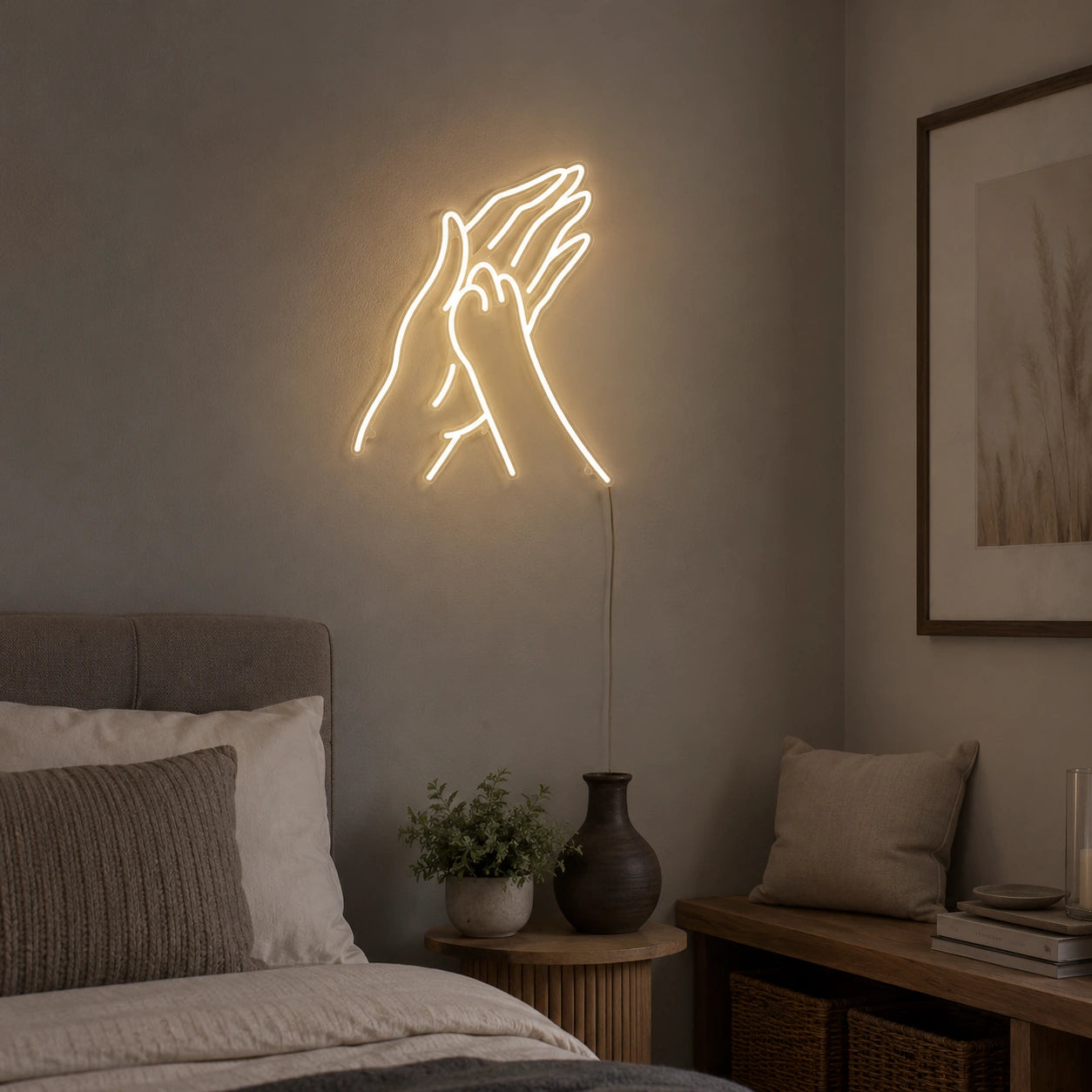 A With Two LED Neon Sign - 03 Real Lifestyle Scene