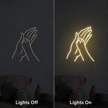 A With Two LED Neon Sign - 06 Day Night Comparison