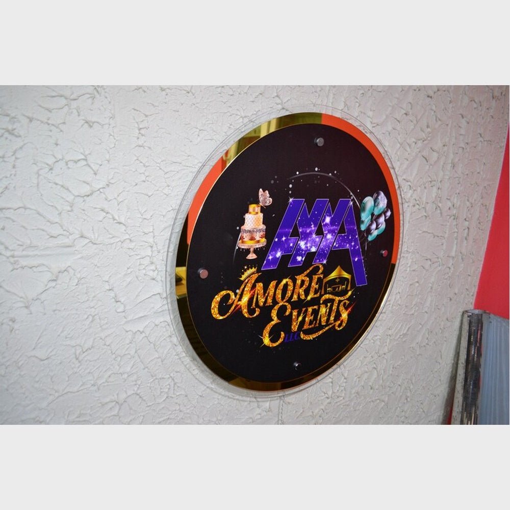 Aaa Amore Events Acrylic Business Logo Sign - Shineneon