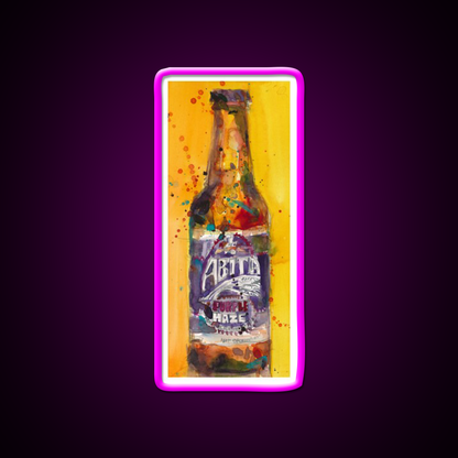 Abita Purple Haze Brewing Co Beer Bar Decor Led Neon Sign Rgb Color - Neon sign mounted on wall in room