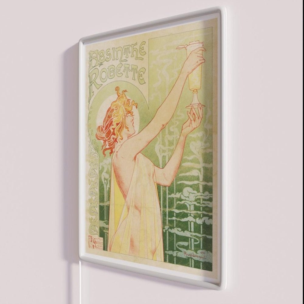 Absinthe Robette Vintage Alcohol Art Advert Rgb Led Neon Sign - Shineneon