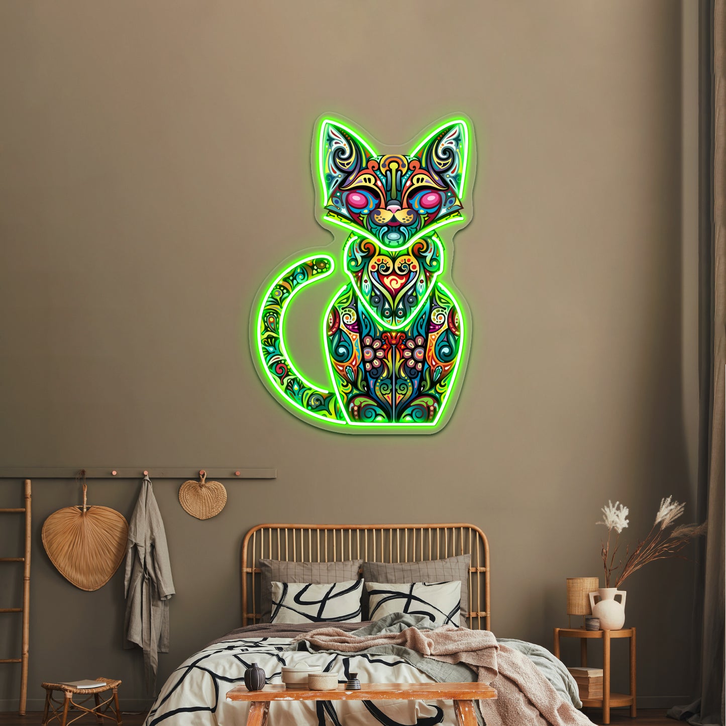 Abstract Art Cat Wall Artwork Neon Signs