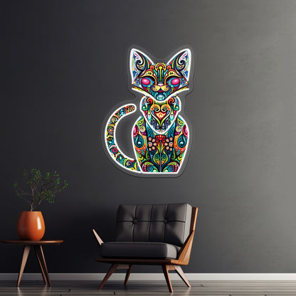 Abstract Art Cat Wall Artwork Neon Signs