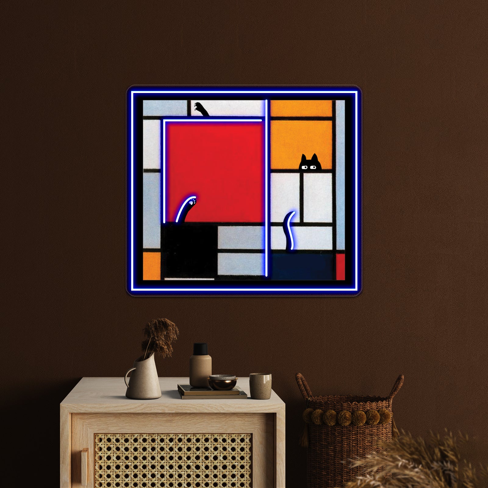 Abstract Art Plus Cat Wall Artwork Neon Signs | Shineneon
