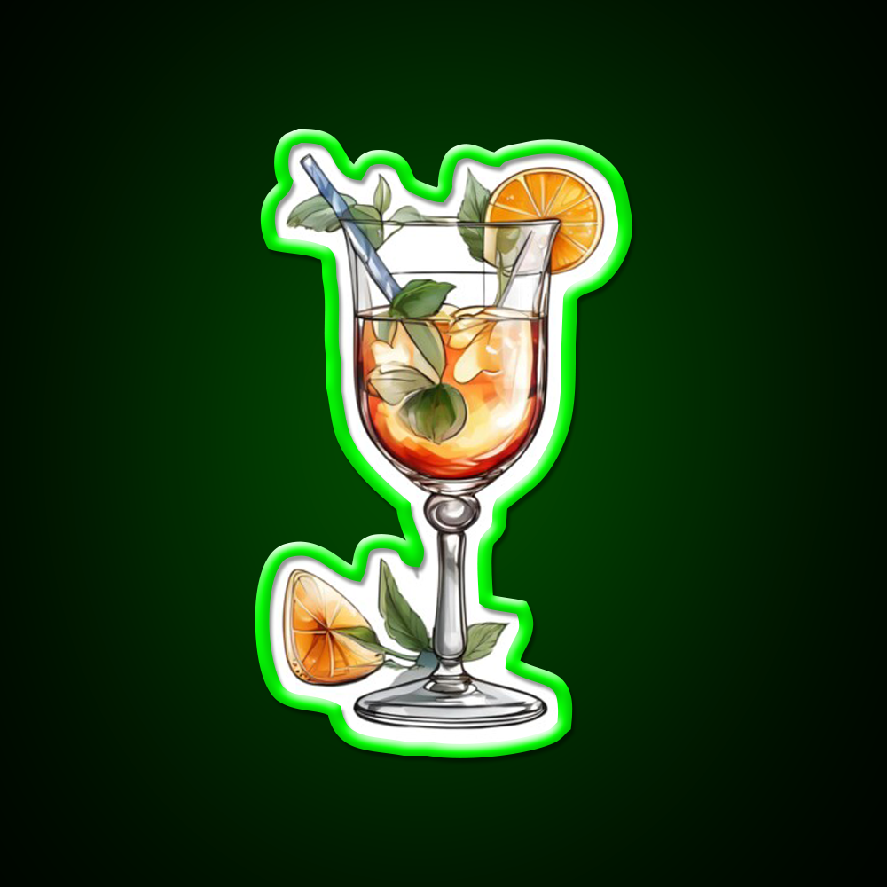 Abstract Beverage Cocktail Glass Cocktail Bar Decor Led Neon Sign Rgb Color - LED neon sign view 8
