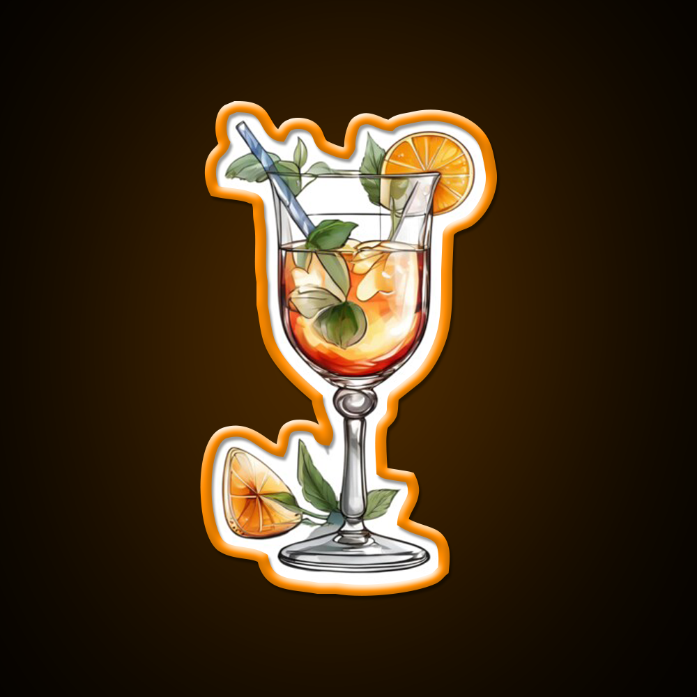 Abstract Beverage Cocktail Glass Cocktail Bar Decor Led Neon Sign Rgb Color - LED neon sign view 6