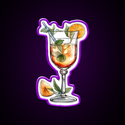 Abstract Beverage Cocktail Glass Cocktail Bar Decor Led Neon Sign Rgb Color - LED neon sign view 9