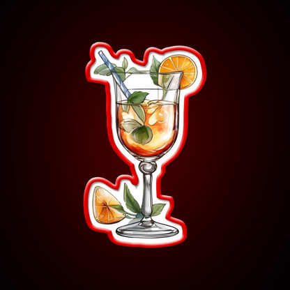 Abstract Beverage Cocktail Glass Cocktail Bar Decor Led Neon Sign Rgb Color - LED neon sign view 10