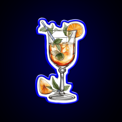 Abstract Beverage Cocktail Glass Cocktail Bar Decor Led Neon Sign Rgb Color - Shineneon