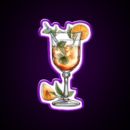 Abstract Beverage Cocktail Glass Cocktail Bar Decor Led Neon Sign Rgb Color - Shineneon