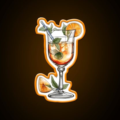 Abstract Beverage Cocktail Glass Cocktail Bar Decor Led Neon Sign Rgb Color - Shineneon