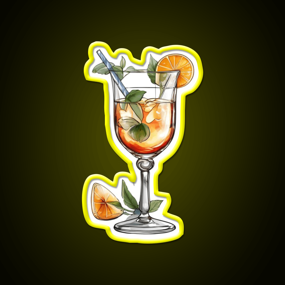 Abstract Beverage Cocktail Glass Cocktail Bar Decor Led Neon Sign Rgb Color - Shineneon