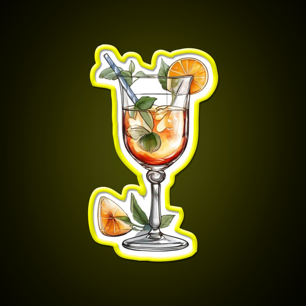 Abstract Beverage Cocktail Glass Cocktail Bar Decor Led Neon Sign Rgb Color