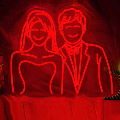 Abstract Couple Wedding Neon Sign For Wall Decor | Shineneon