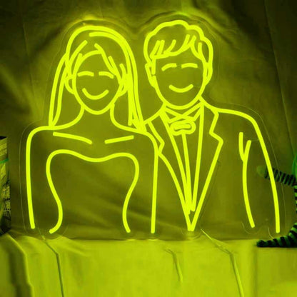 Abstract Couple Wedding Neon Sign For Wall Decor | Shineneon