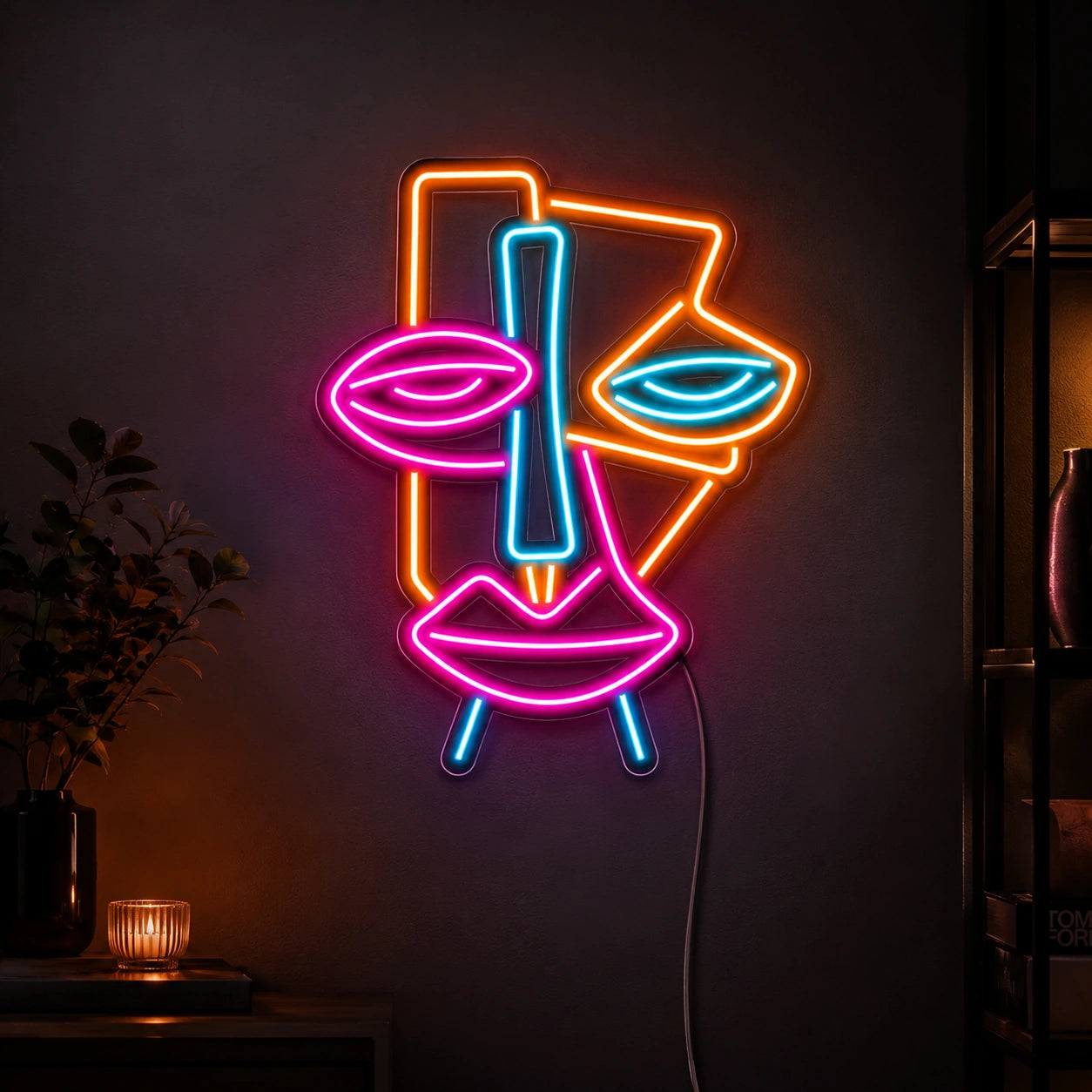 Abstract Face Color Neon Sign LED Neon Sign high-converting product image