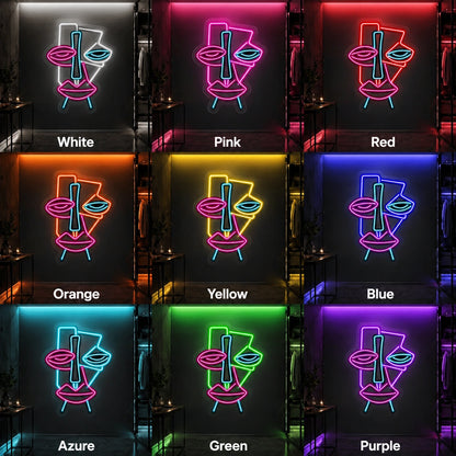Abstract Face Color Neon Sign LED Neon Sign color grid