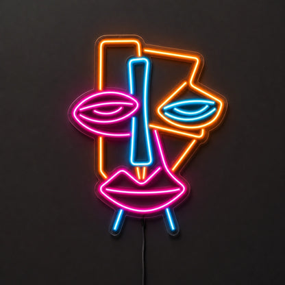 Abstract Face Color Neon Sign LED Neon Sign main product image