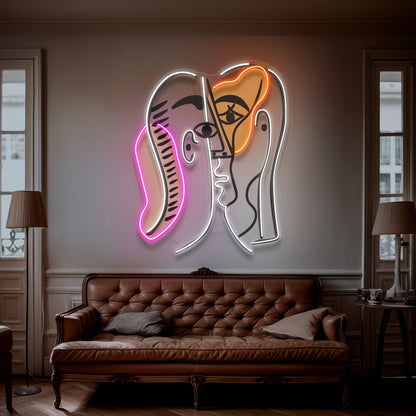 Abstract Faces Multi-Color Uv Printed Led Neon Sign For Indoor Wall Art | Shineneon