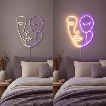 Abstract Faces Two Tone LED Neon Sign - Shineneon