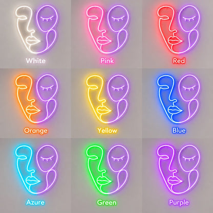 Abstract Faces Two Tone LED Neon Sign - Shineneon