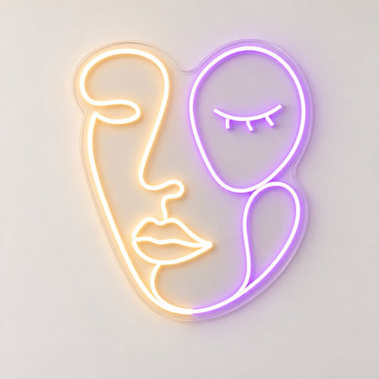 Abstract Faces Two Tone LED Neon Sign - Shineneon