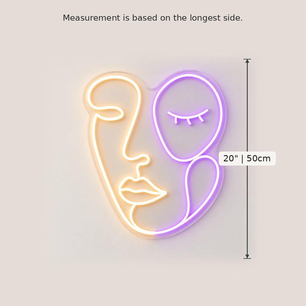 Abstract Faces Two Tone LED Neon Sign - Shineneon