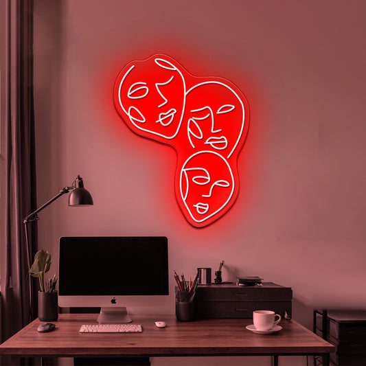 Abstract Faces Wall Artwork Neon Signs Wall Artwork Neon Signs