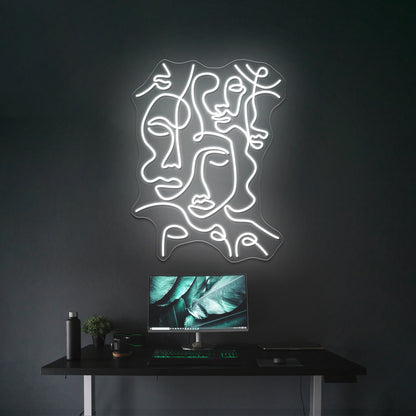 Abstract Faces Wall Artwork Neon Signs