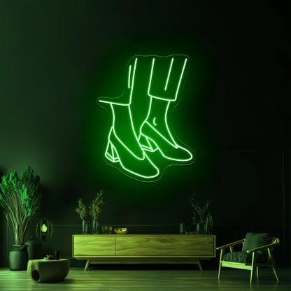 Abstract Fashion Shoes Drawing Wall Artwork Neon Signs