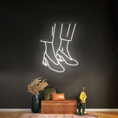 Abstract Fashion Shoes Drawing Wall Artwork Neon Signs